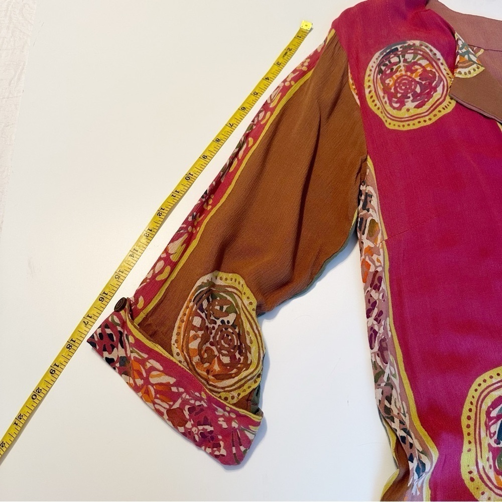 Soft Surroundings Batik One Button Topper Kimono Cardigan - Small - Picture 10 of 12
